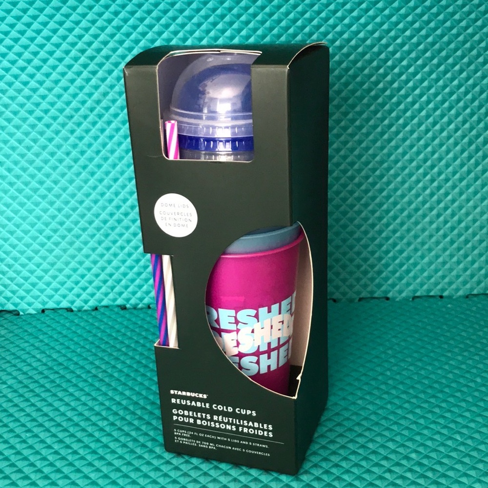 NEW - STARBUCKS Reusable Cold Cups | 5 Pieces Box | 24 Oz